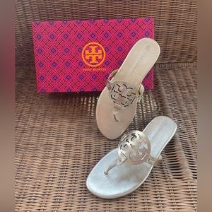 Tory Burch Miller Metallic Gold Sandal, Size 9.5